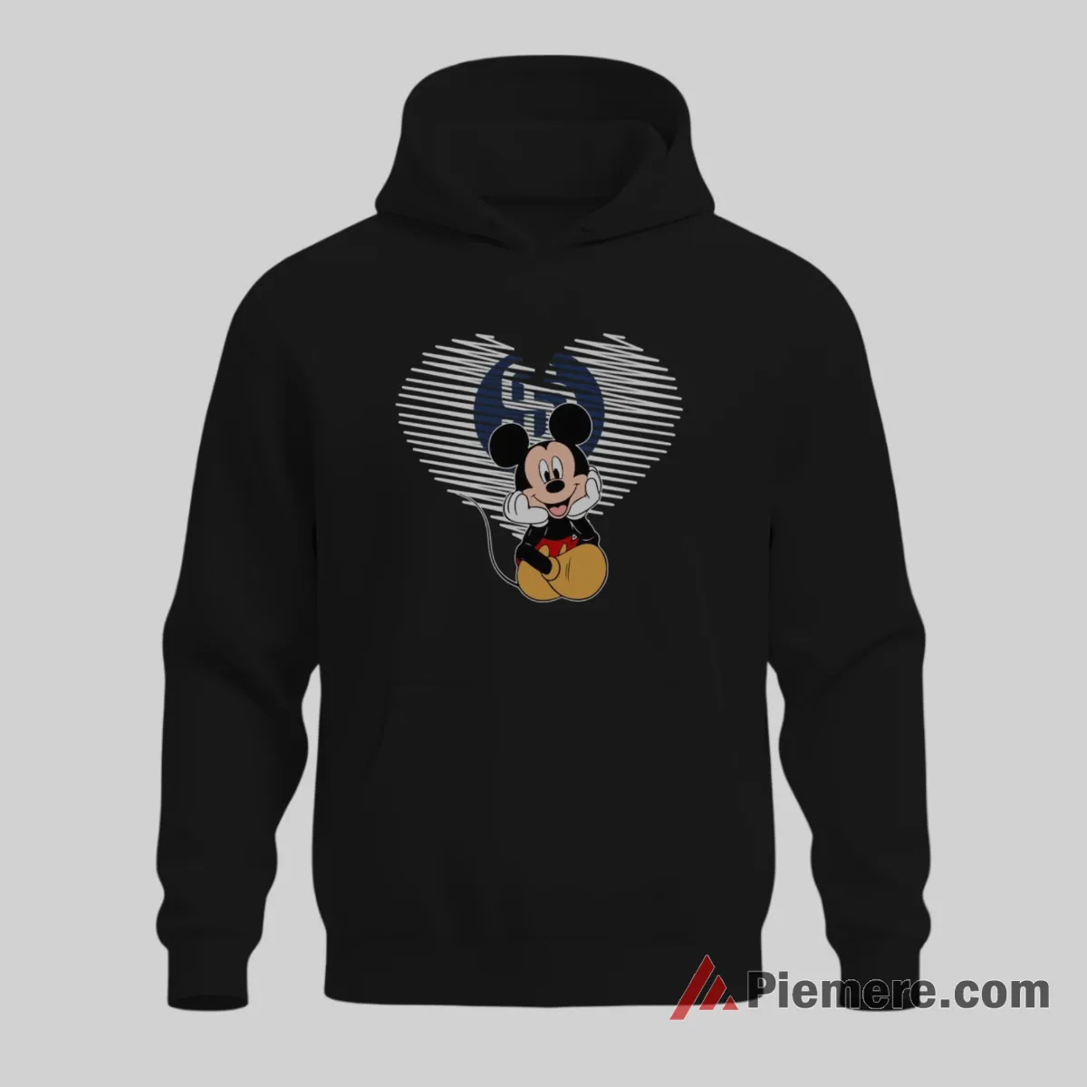 San Diego Padres Mickey Heartfelt Baseball Love Shirt on black hoodie for men graphic tee