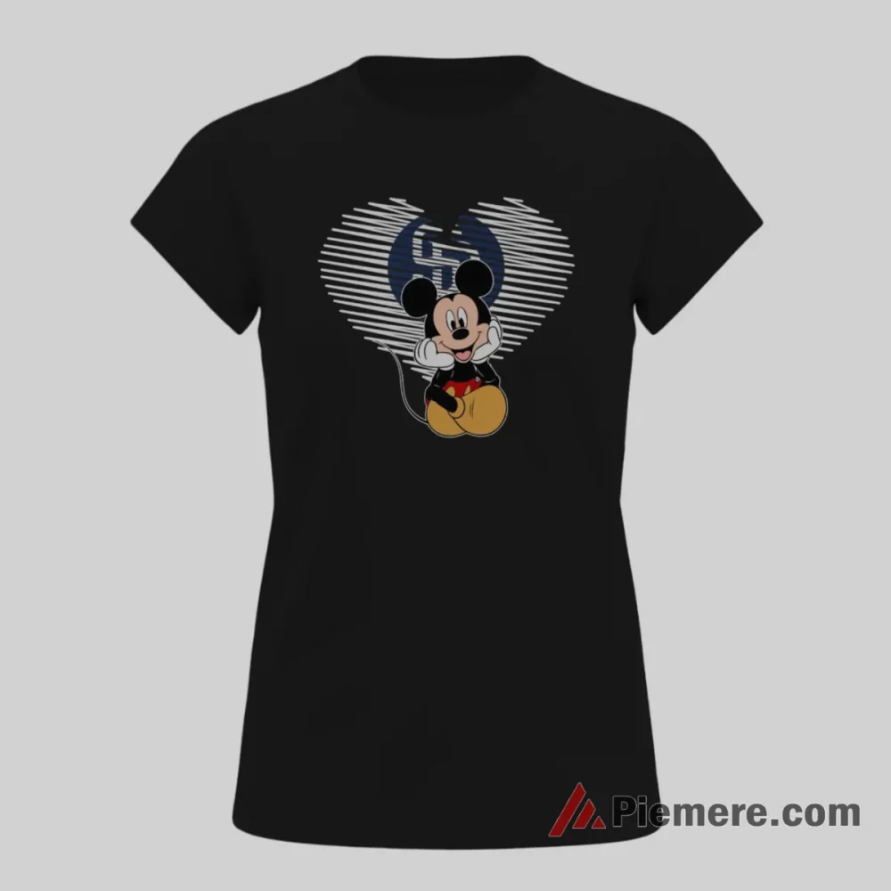 San Diego Padres Mickey Heartfelt Baseball Love Shirt on black short sleeve shirt for women graphic tee