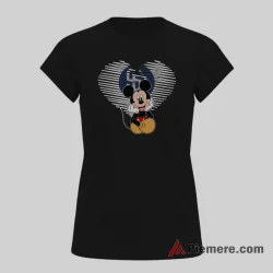 San Diego Padres Mickey Heartfelt Baseball Love Shirt on black short sleeve shirt for women graphic tee