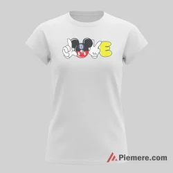 San Diego Padres Mickey Love Gesture Baseball Shirt on white short sleeve shirt for women graphic tee