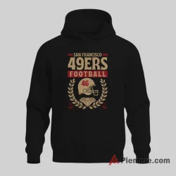 San Francisco 49ers 1946 Classic Football Emblem Shirt on black hoodie for men graphic tee