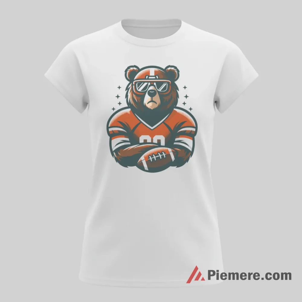 San Francisco 49ers Christmas Football Bear Shirt on white short sleeve shirt for women graphic tee
