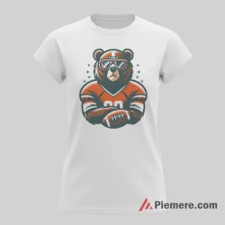 San Francisco 49ers Christmas Football Bear Shirt on white short sleeve shirt for women graphic tee