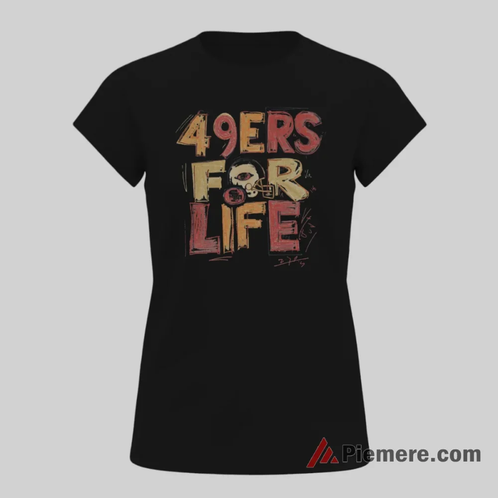 San Francisco 49ers Crayon Art Football Shirt on black short sleeve shirt for women graphic tee
