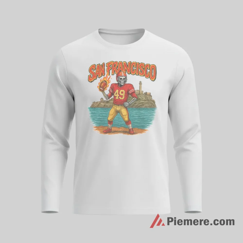 San Francisco 49ers Golden Gate Football Hero Shirt on white long sleeve shirt for men graphic tee