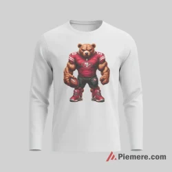 San Francisco 49ers Muscle Bear Football Mascot Shirt on white long sleeve shirt for men graphic tee