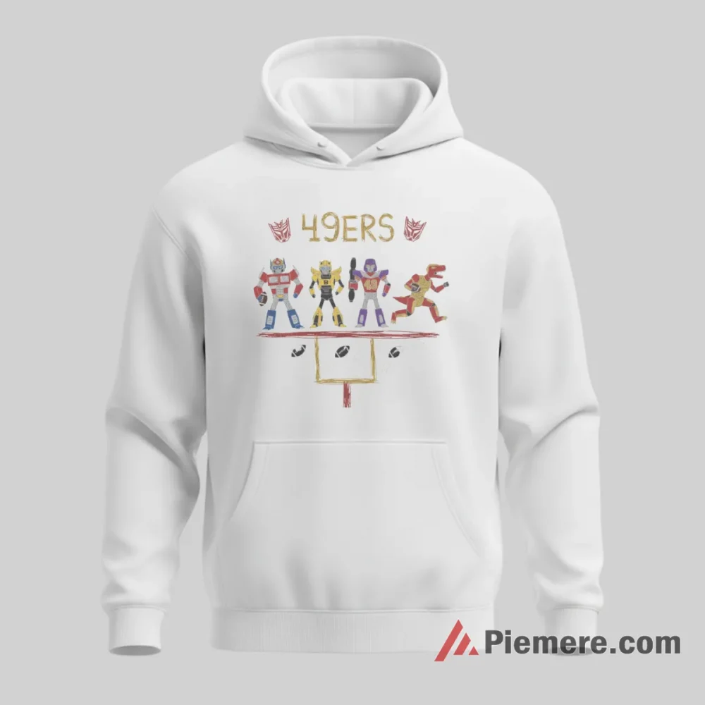 San Francisco 49ers Retro Robot Football Team Shirt on white hoodie for men graphic tee