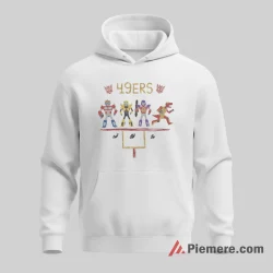 San Francisco 49ers Retro Robot Football Team Shirt on white hoodie for men graphic tee
