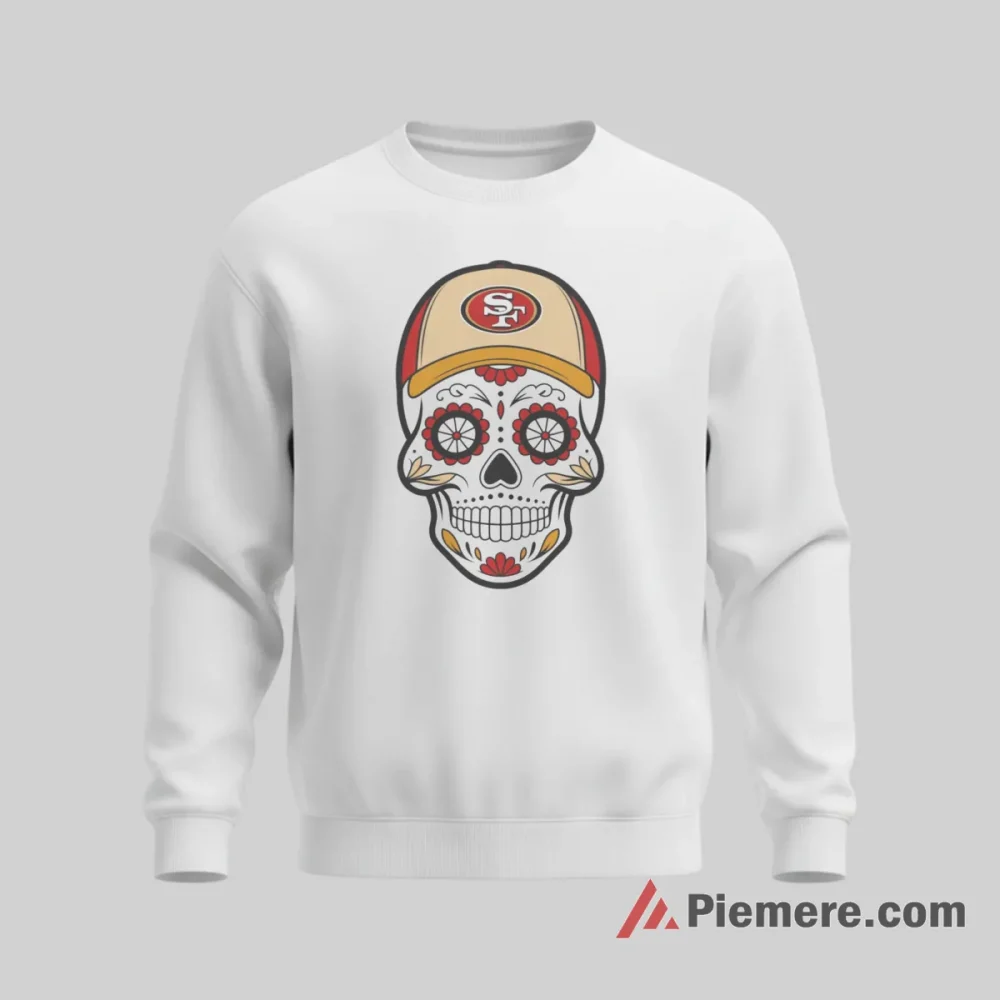 San Francisco 49ers Sugar Skull Art Football Shirt on graphic shirt for men graphic tee