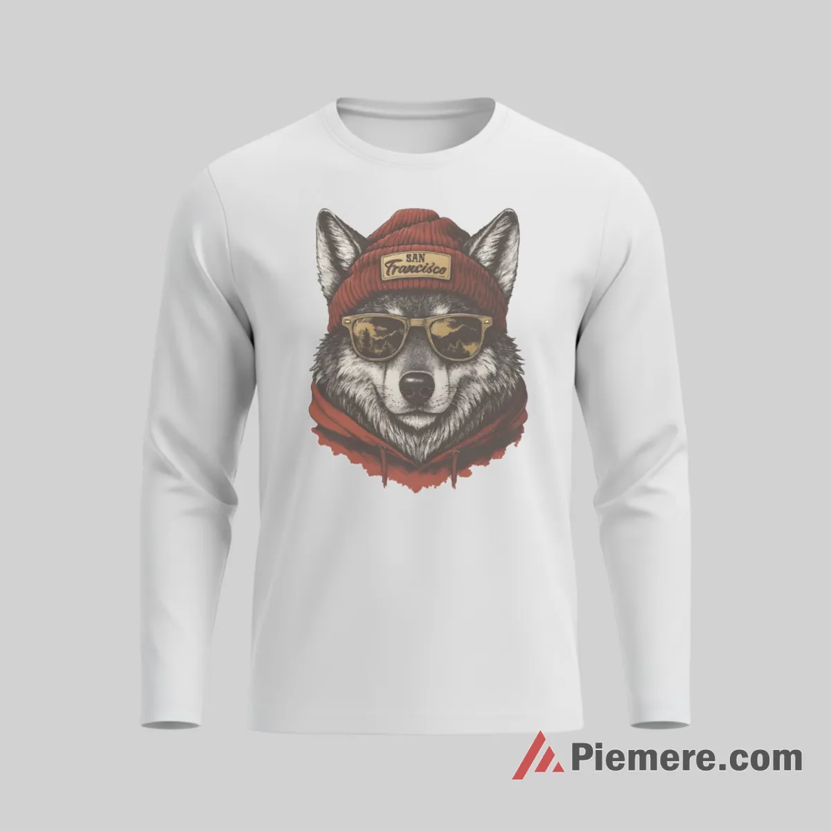 San Francisco 49ers Urban Wolf Fan Art Shirt on white long sleeve shirt for men graphic tee