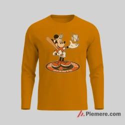 San Francisco Giants Cheerful Mickey Mouse Baseball Shirt on orange long sleeve shirt for men graphic tee