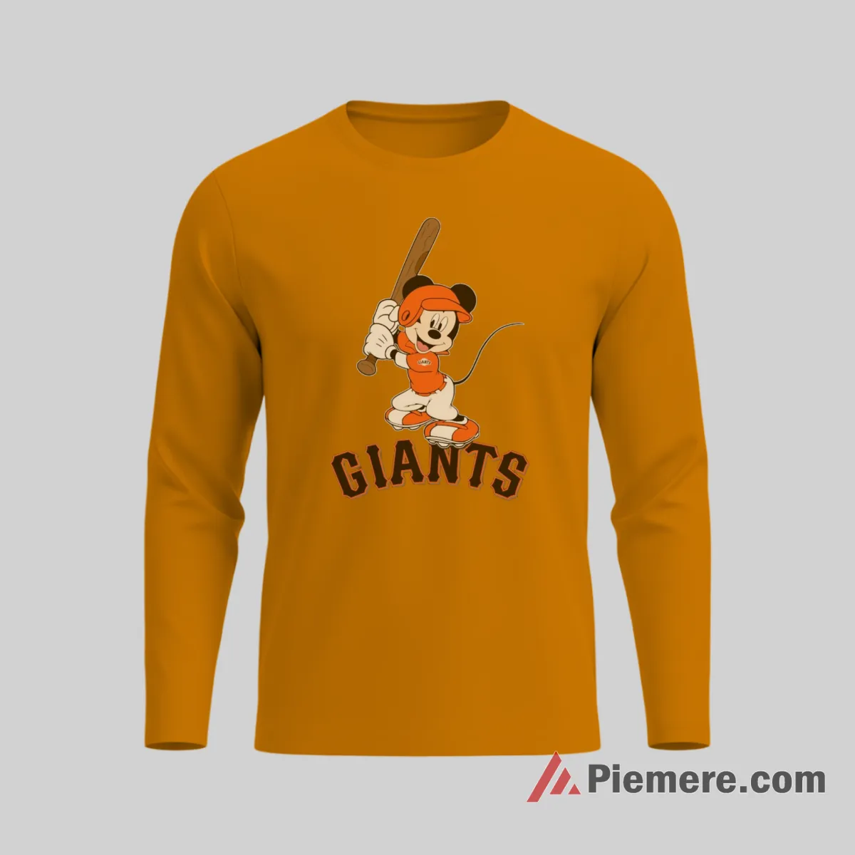 San Francisco Giants Cheerful Mickey Mouse Fan Shirt on orange long sleeve shirt for men graphic tee