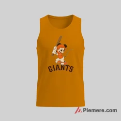 San Francisco Giants Cheerful Mickey Mouse Fan Shirt on orange tank top for men graphic tee