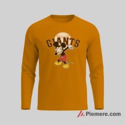 San Francisco Giants Dabbing Mickey Mouse Baseball Shirt on orange long sleeve shirt for men graphic tee