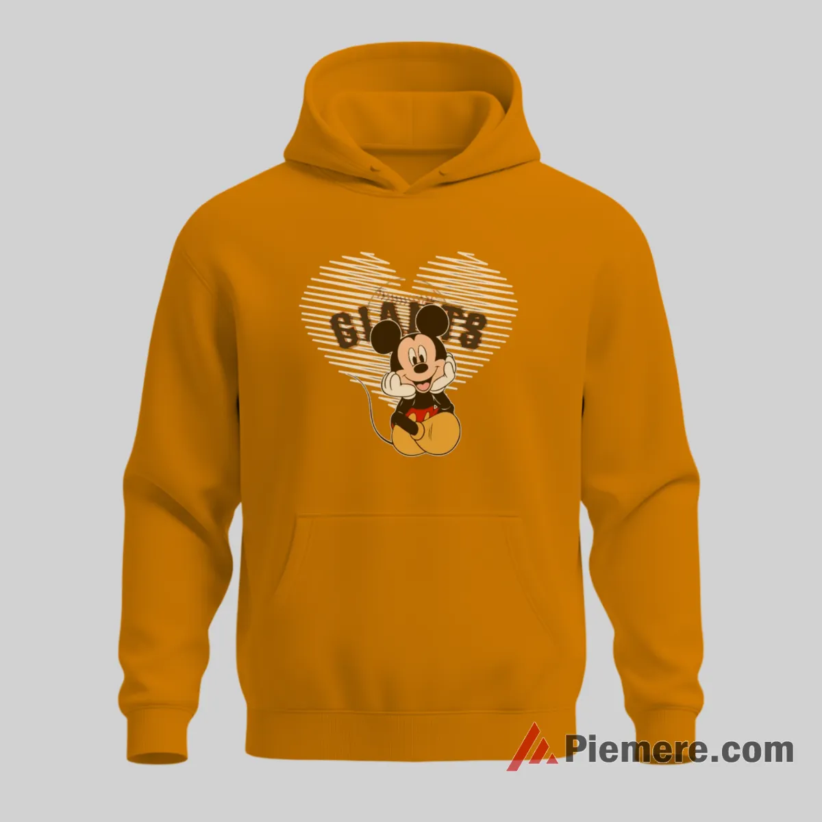 San Francisco Giants Heart Shape Mickey Mouse Baseball Shirt on orange hoodie for men graphic tee