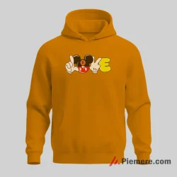 San Francisco Giants Love Hand Mickey Mouse Baseball Shirt on orange hoodie for men graphic tee
