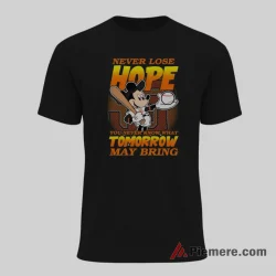 San Francisco Giants Never Lose Hope Mickey Mouse Shirt on black short sleeve shirt for men graphic tee