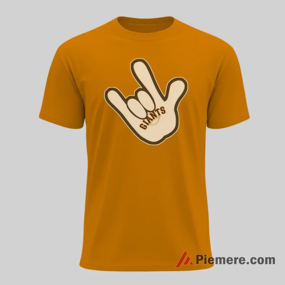 San Francisco Giants Rock Hand Mickey Mouse Baseball Shirt on orange short sleeve shirt for men graphic tee