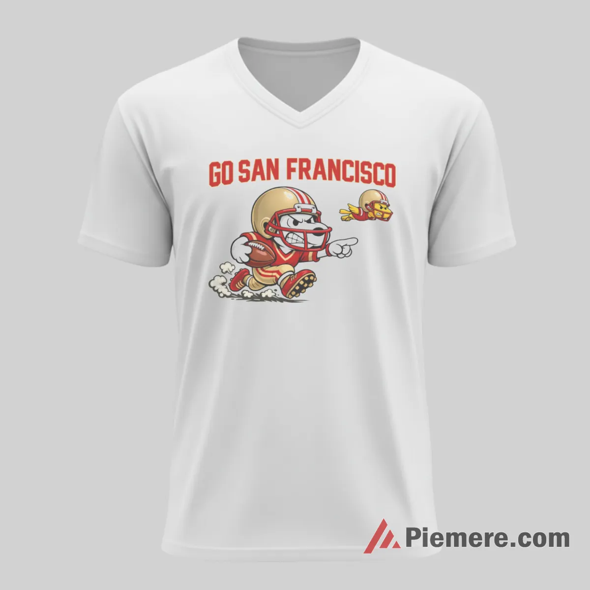 Snoopy And Woodstock San Francisco 49ers Retro Fan Shirt on white v-neck shirt for men graphic tee