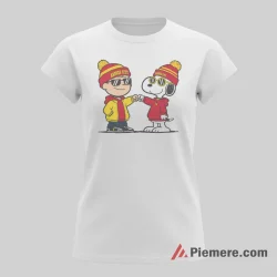 Snoopy Charlie Brown Kansas City Chiefs Friendship Shirt on white short sleeve shirt for women graphic tee