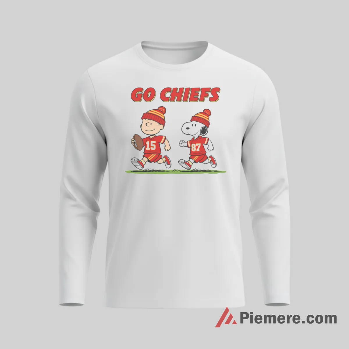 Snoopy Charlie Brown Kansas City Chiefs Go Chiefs Duo Long Sleeve White Snoopy Charlie Brown Kansas City Chiefs Go Chiefs Duo Shirt on white long sleeve shirt for men graphic tee