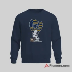 Snoopy Heart Balloon Milwaukee Brewers Peanuts Shirt on graphic shirt for men graphic tee