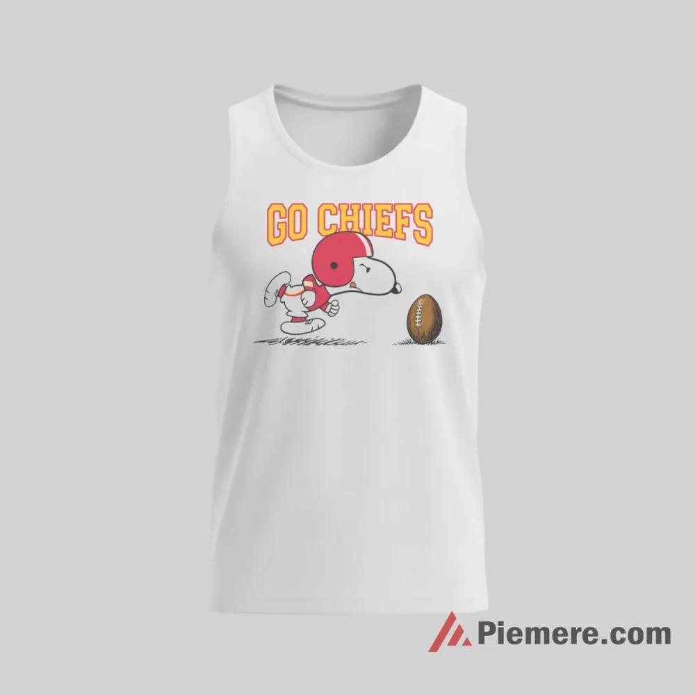 Snoopy Kansas City Chiefs Go Chiefs Helmet Shirt on white tank top for men graphic tee