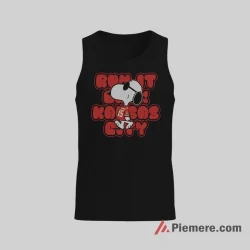Snoopy Kansas City Chiefs Run It Back Game Day Shirt on black tank top for men graphic tee