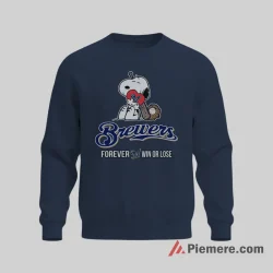 Snoopy Loves Milwaukee Brewers Forever Win Or Lose Shirt on graphic shirt for men graphic tee