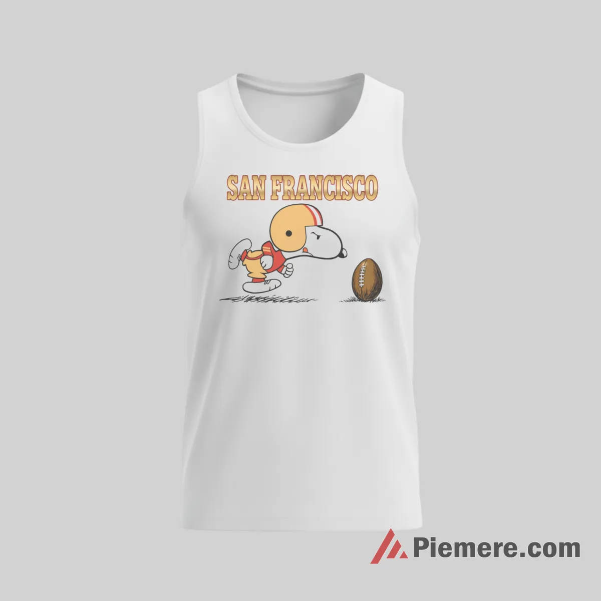 Snoopy San Francisco 49ers Football Fan Go 49ers Tank Top White Snoopy San Francisco 49ers Football Fan Go 49ers Shirt on white tank top for men graphic tee