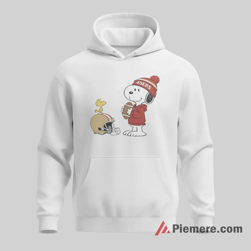 Snoopy San Francisco 49ers Game Day Helmet Shirt on white hoodie for men graphic tee