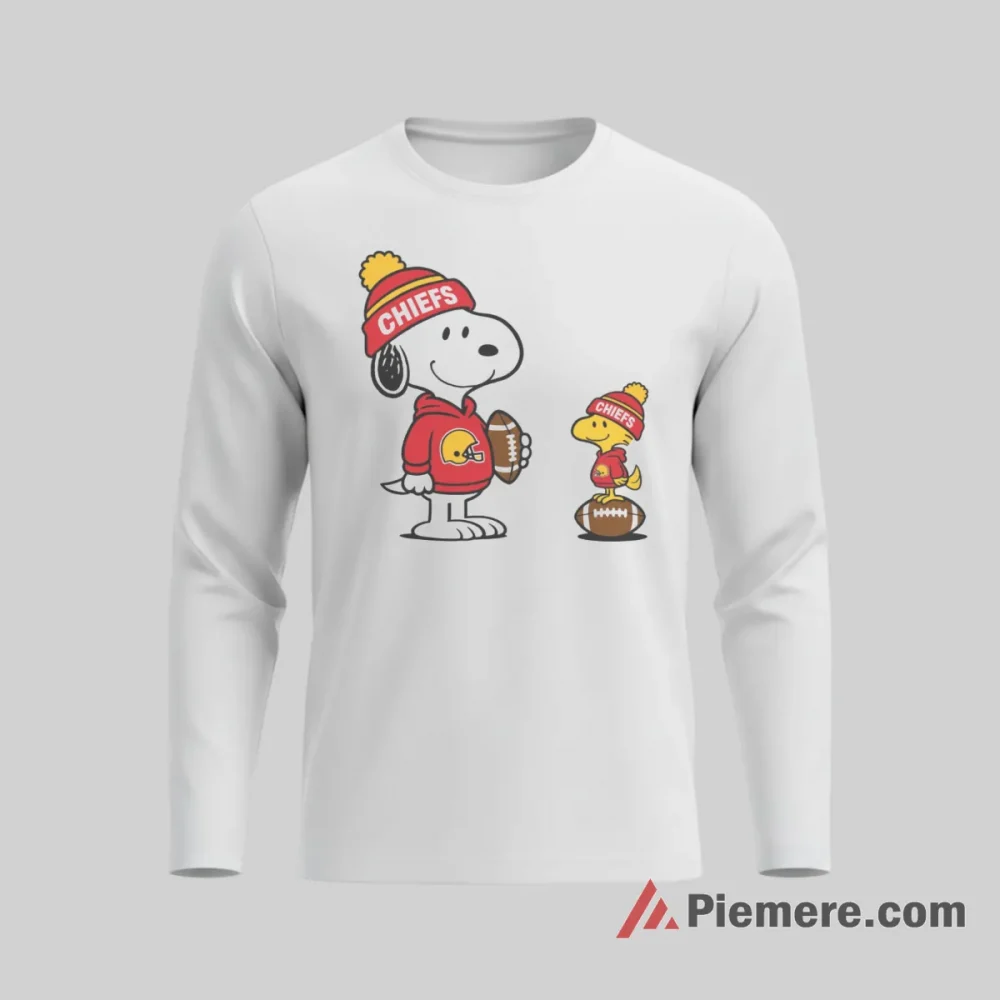 Snoopy Woodstock Kansas City Chiefs Football Classic Shirt on white long sleeve shirt for men graphic tee