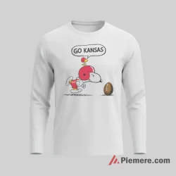 Snoopy Woodstock Kansas City Chiefs Go Kansas Helmet Shirt on white long sleeve shirt for men graphic tee
