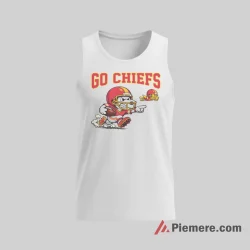 Snoopy Woodstock Kansas City Chiefs Retro Action Shirt on white tank top for men graphic tee
