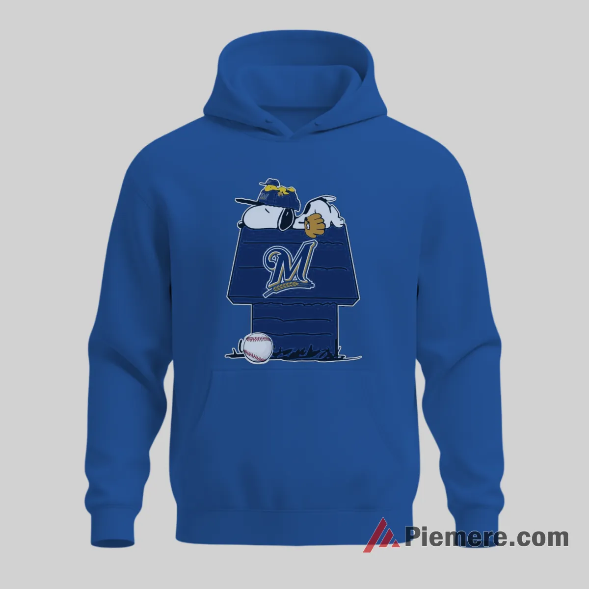 Snoopy Woodstock Milwaukee Brewers Peanuts Baseball Shirt on royal blue hoodie for men graphic tee