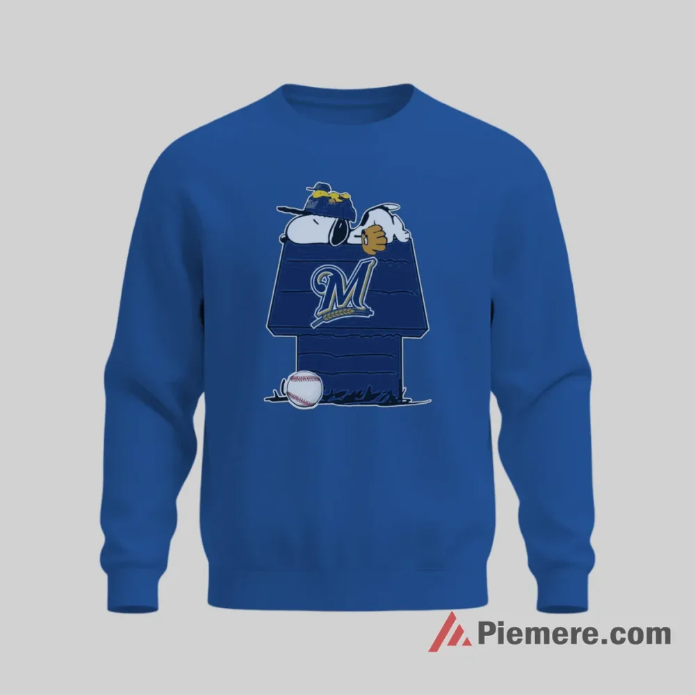 Snoopy Woodstock Milwaukee Brewers Peanuts Baseball Shirt on graphic shirt for men graphic tee