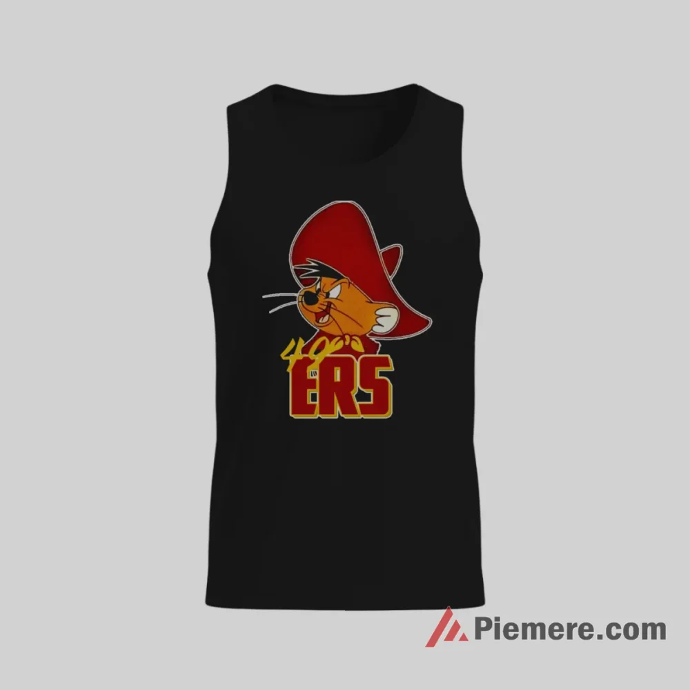 Speedy Gonzales San Francisco 49ers Bold Graphic Shirt on black tank top for men graphic tee