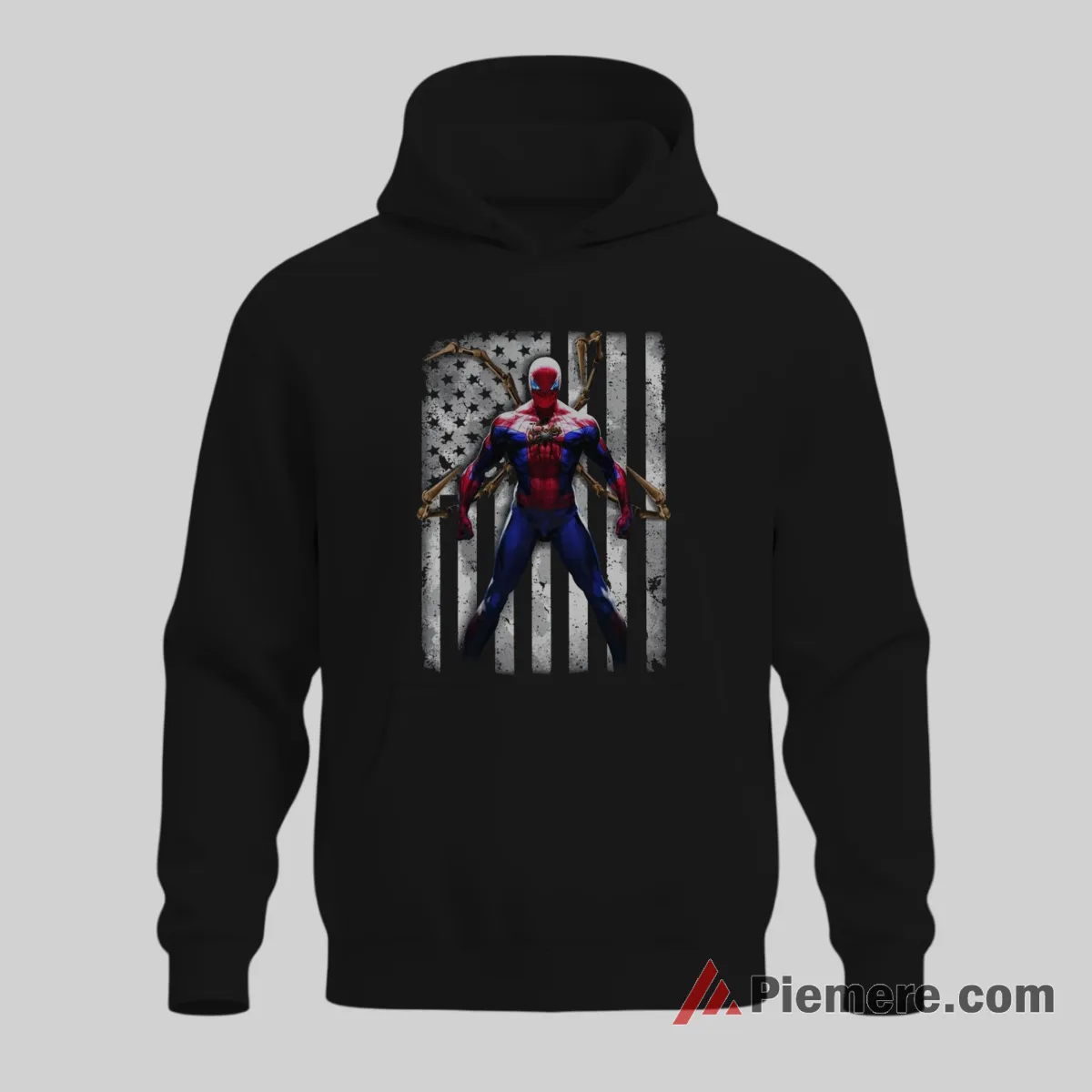 Spider Man Baltimore Orioles American Flag Hero Shirt on black hoodie for men graphic tee