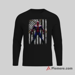 Spider Man Baltimore Orioles American Flag Hero Shirt on black long sleeve shirt for men graphic tee