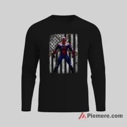 Spider Man Milwaukee Brewers American Flag Superhero Fan Shirt on black long sleeve shirt for men graphic tee