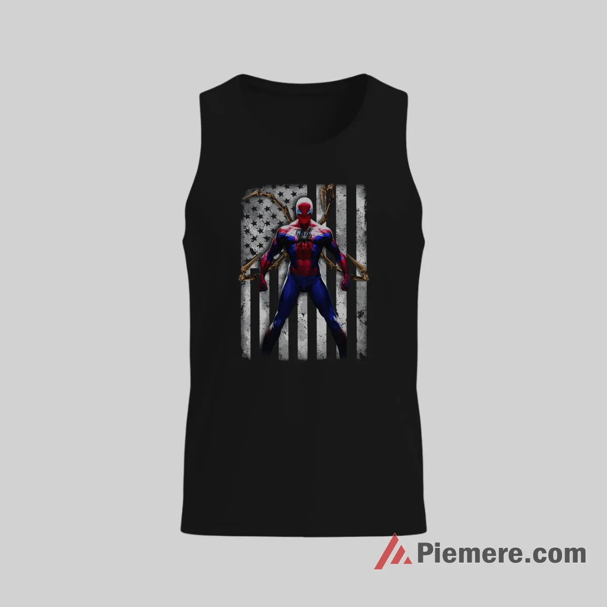 Spider Man Milwaukee Brewers American Flag Superhero Fan Shirt on black tank top for men graphic tee