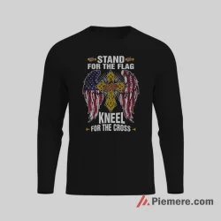 Stand For The Flag Kneel For The Cross Baltimore Orioles Shirt on black long sleeve shirt for men graphic tee