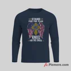 Stand For The Flag Kneel For The Cross Milwaukee Brewers Faith Shirt on navy long sleeve shirt for men graphic tee