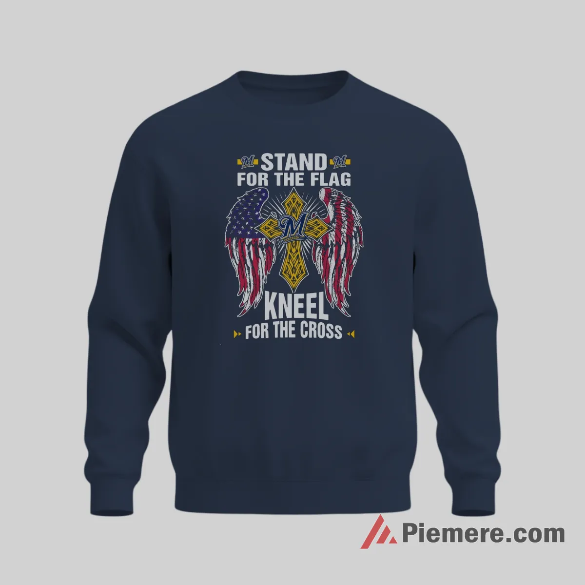 Stand For The Flag Kneel For The Cross Milwaukee Brewers Faith Shirt on graphic shirt for men graphic tee