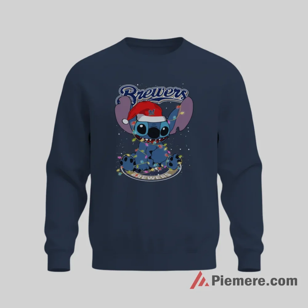Stitch Christmas Milwaukee Brewers Holiday Cartoon Shirt on graphic shirt for men graphic tee