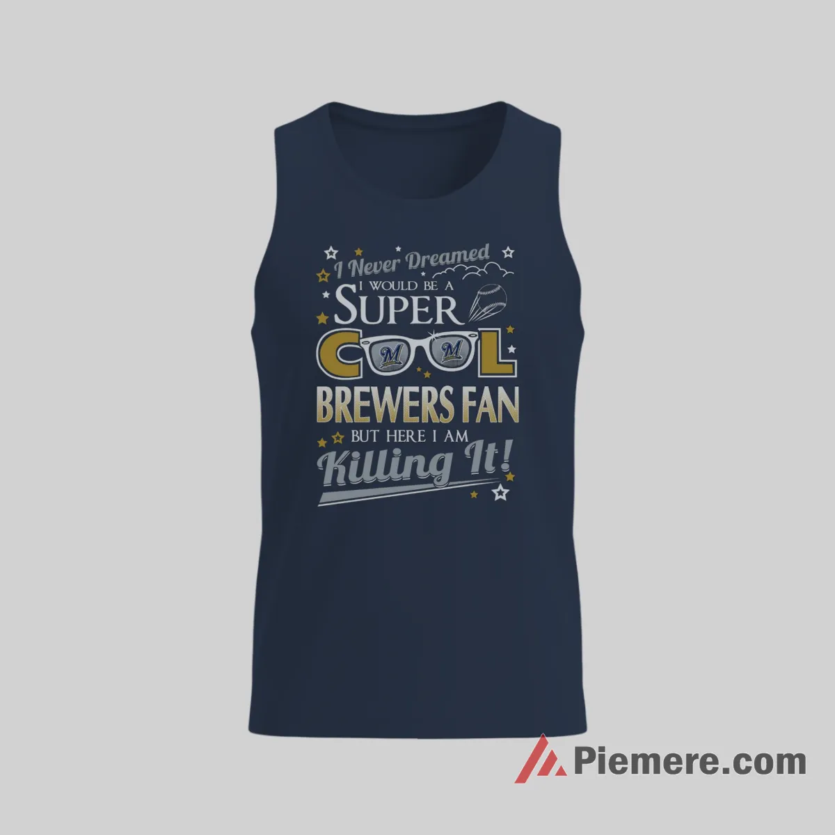 Super Cool Milwaukee Brewers Fan Pride Shirt on navy tank top for men graphic tee