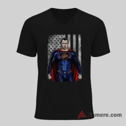 Superman Baltimore Orioles Patriotic Hero Shirt on black v-neck shirt for men graphic tee