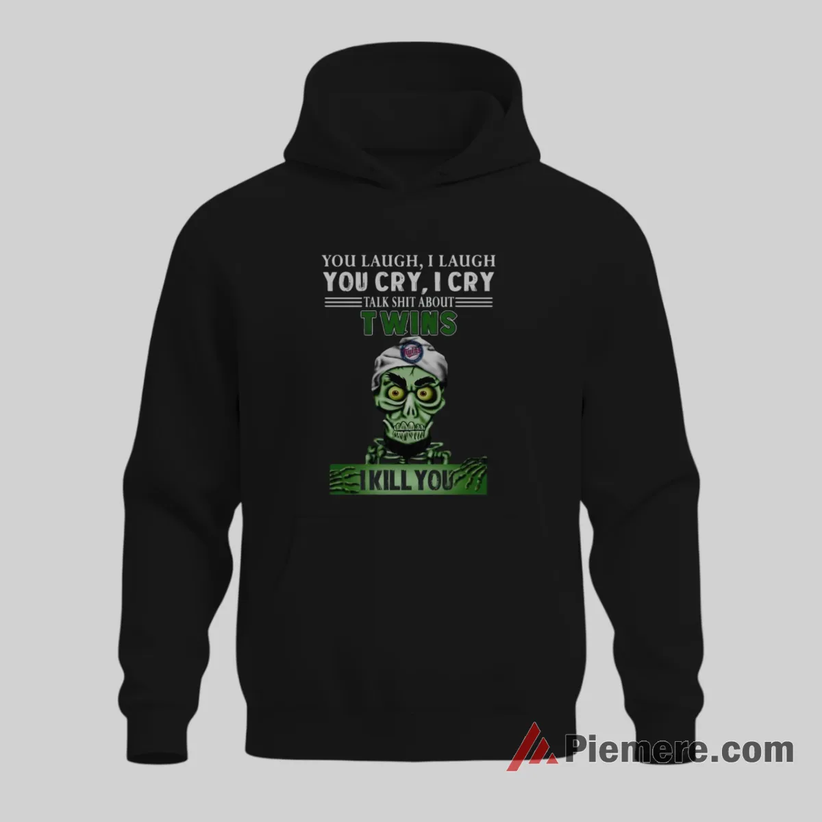 Talk Shit About Minnesota Twins Achmed The Dead Terrorist Jeffrey Dunham Shirt on black hoodie for men graphic tee