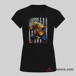 Thanos Milwaukee Brewers American Flag Marvel Villain Shirt on black short sleeve shirt for women graphic tee