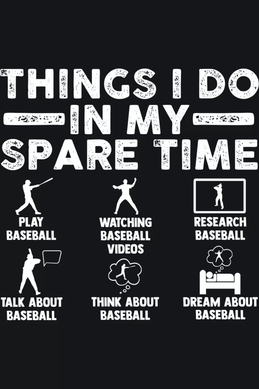 Play baseball focused checklist with repeated action icons that keeps the theme simple and bold.